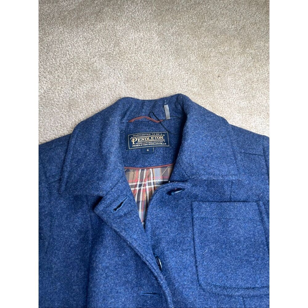 Pendleton Women’s Wool Jacket Blue Plaid Lined Size 6 Vintage - Picture 2 of 13